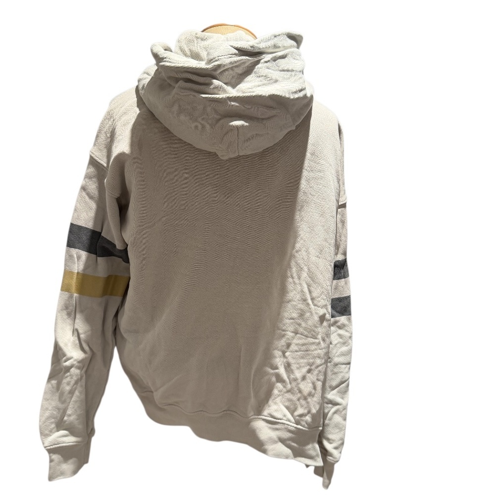 SUNDRY Cream Hoodie Sweatshirt With Unique Design Details - size 0 (xs)